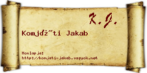 Komjáti Jakab névjegykártya