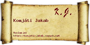 Komjáti Jakab névjegykártya